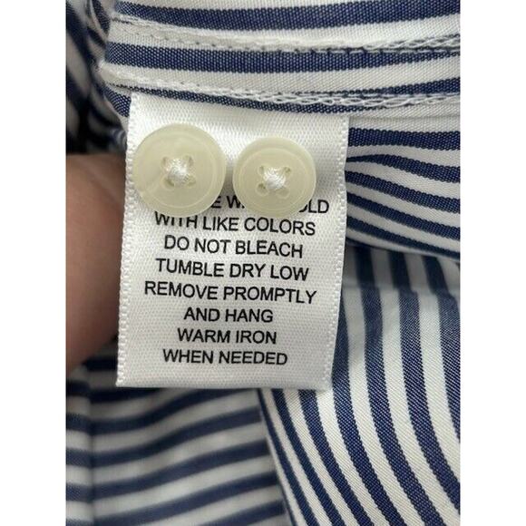 UNTUCKit Marsanne Button Down Shirt Long Sleeve Striped Collared Navy Size 6 NEW - Picture 4 of 6